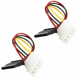 Unbranded 2 x IDE/Molex 4-Pin Male To Serial ATA SATA 15-Pin Female Power Adapter Cable