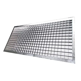 KastLite para-Lite 2 Parabolic Louver Ceiling Light Cover - Visual Comfort Overhead Lamp Diffuser - 22.75" x 46.75" Panels, 1½” x 1½” x 1” Cell Size - Silver Polystyrene Shades, Flange-Style, 2-Pack