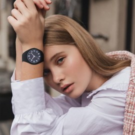 SIBOSUN Watches for Women Jelly Watch Fashion Simple Casual Waterproof Watch Men Sports Watches Silicone Strap Quartz Rubber Watch Ladies Women's Wrist Watches Minimalist with Second Hand Black