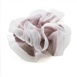 JewelVOX Scrunchie Hair Accessories, Organza, Chiffon, Ruffle, Stylish, Popular, Adult (Purple)
