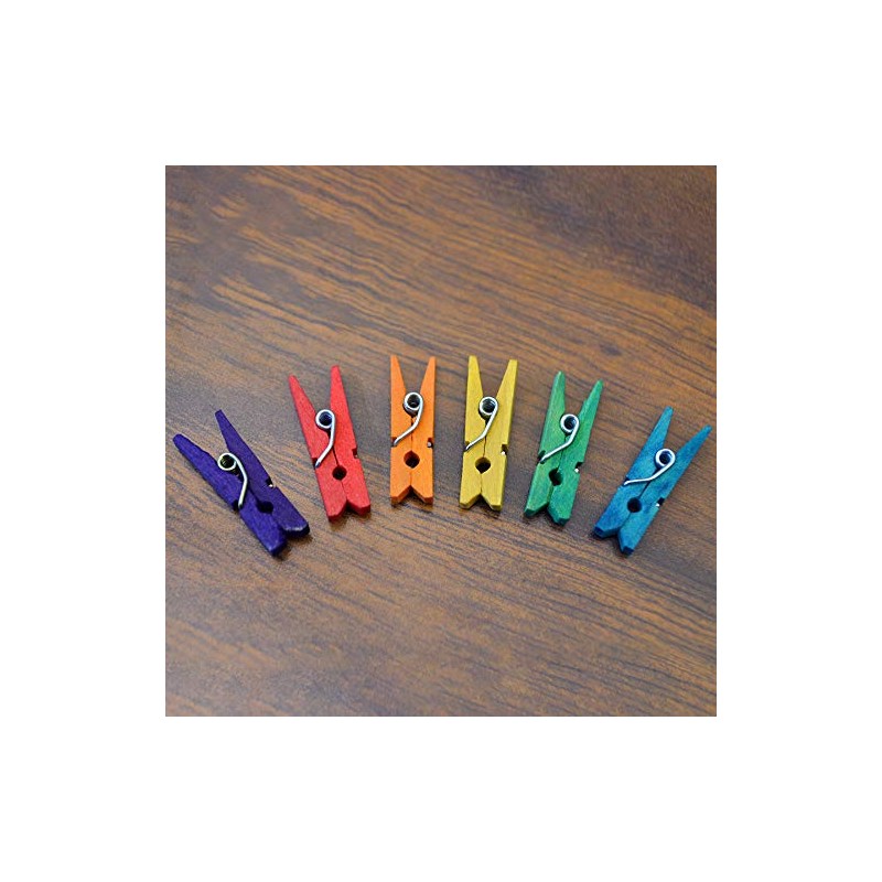 BARRILITO Micro Pinzas de Madera en Colores Surtidos, Bolsa con
