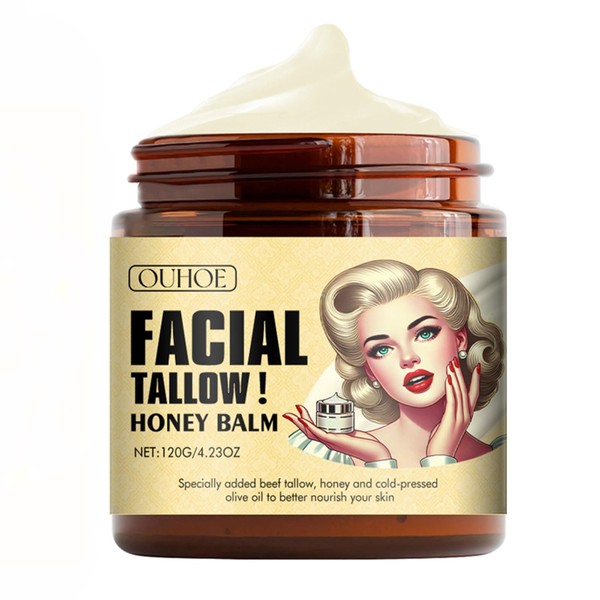YJLYQF Tallow and Honey Balm for Face, Tallow Face Moisturizer