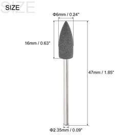 uxcell Silicone Rubber Grinding Buffing Wheel 120 Grits 6mm Dia Pointed Polishing Head for Electric Rotary Tool