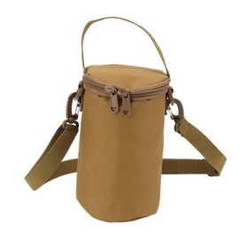 MOUMOUTEN Gas Cylinder Cover, Camping Gas Lamp Lights Handle Bags, Double Zipper Portable Propane Tank Carrying Bag, Multifunctional Pouch with Shoulder Strap, for Camping Hiking(Brown)