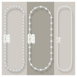 EFIXS PVC Roller Blind Chain (Control Chain) - with Chain Connector - Operating Length 200 cm (Circulation 400 cm) - 4.5 x 12 mm - for Roller Blinds, Blinds and Slat Curtains, Colour: White