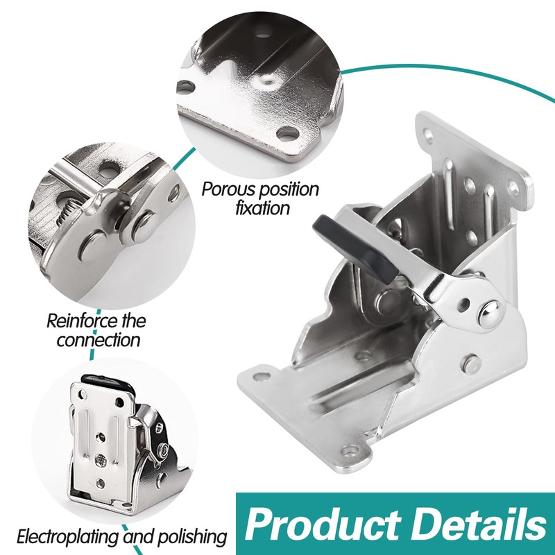 Folding Hinge with Lock, Pack of 4 Table Legs, Foldable