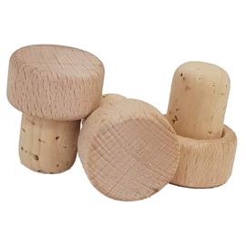 25 Wooden Handle Corks, Natural Corks with Wooden Handle, Various Diameters
