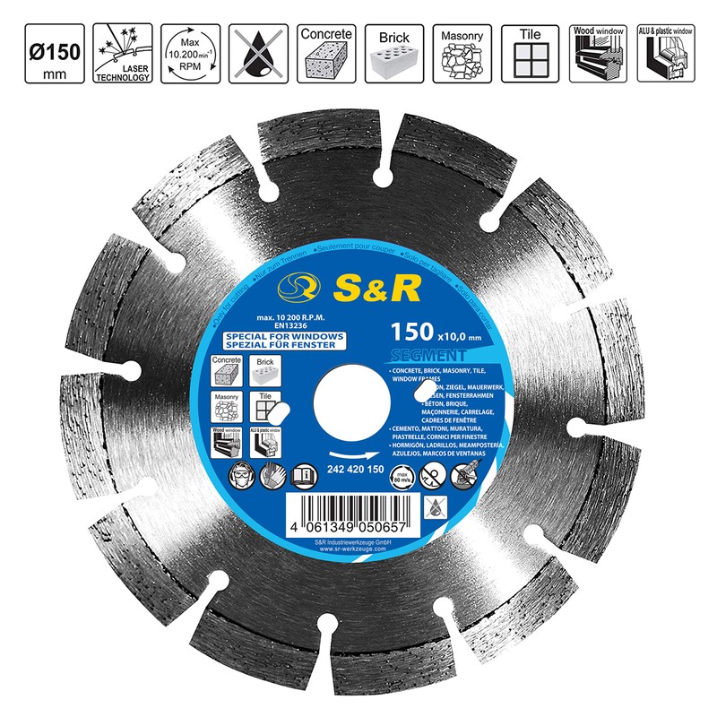 S&R Diamond Cutting Disc 150 mm, Segment, for Window Renovation