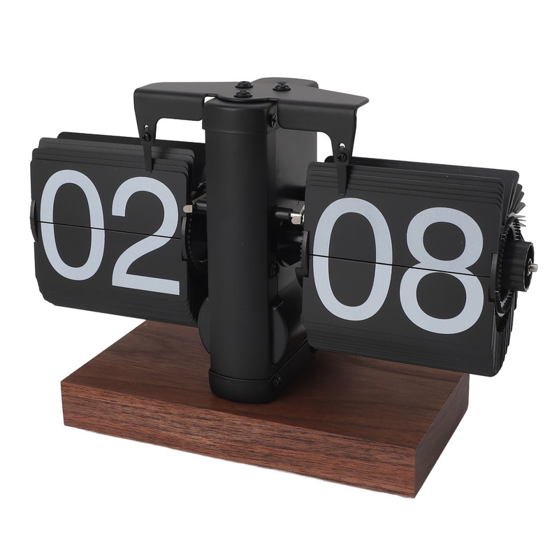 Flip Desk Clock Vintage 24 Hours Anti Slip Base Rotary