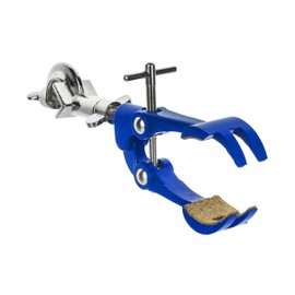 4 Prong, Cork Lined Clamp on Swivel Bosshead - 4.1" Max Clamp Opening, Bosshead fits up to 18mm Rods - Zinc Alloy Clamp - Research, Industrial Laboratory Grade - Eisco Labs