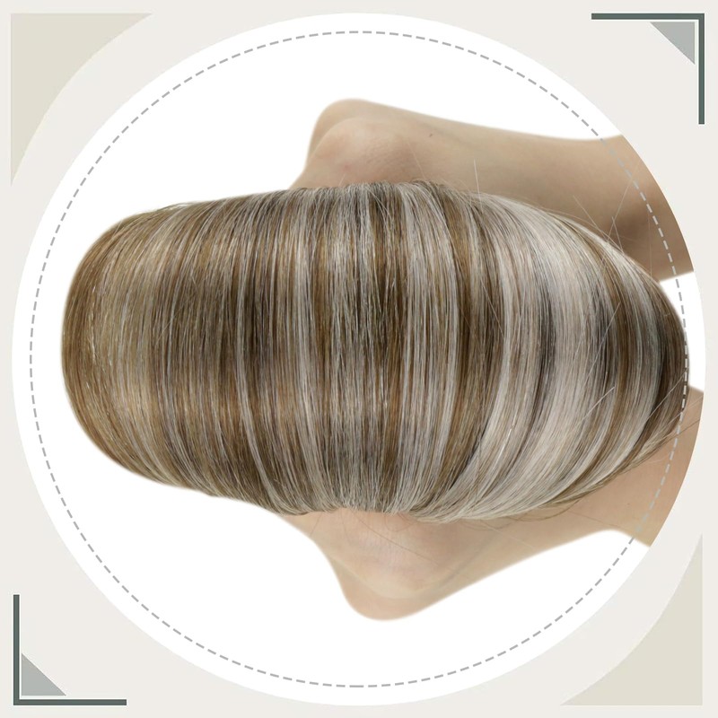 LaaVoo Micro Loop Hair Extensions Balayage Light Brown With Platinum