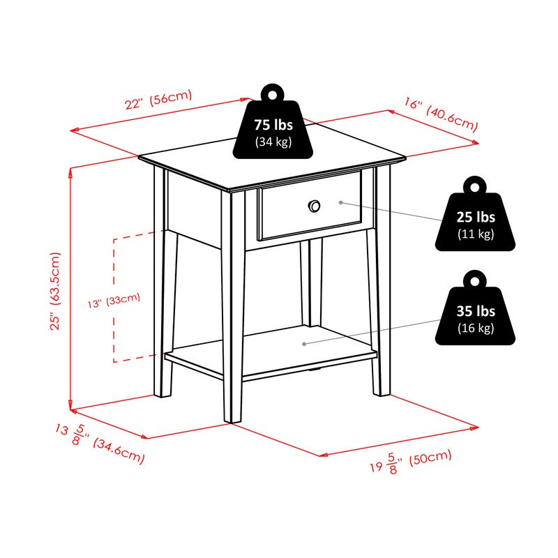 Winsome Shaker Accent Table, FURNITURE, Walnut