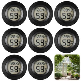 Thermometer for Indoor Hygrometer Digital: WIYETY 8 Pack Mini Hygrometer Digital, Mini Hygrometer, ℃/℉ Room Thermometer for Indoor, Living Room, Wine Cooler, Greenhouse, Baby Room, Black