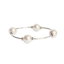 Made As Intended Crystal White Pearl Blessing Bracelet, Large Size