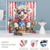 4th of July Highland Cow Shower Curtain Patriotic Rustic Bull