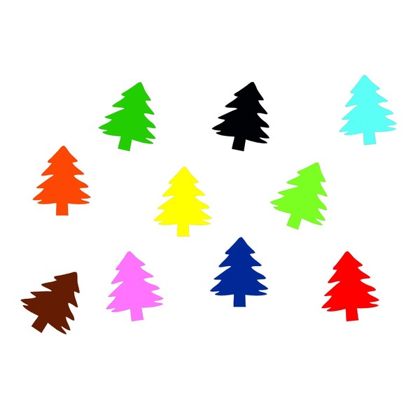 Miniblings 10 x Fir Christmas Tree Iron-On Patches, Sew-On Patches,