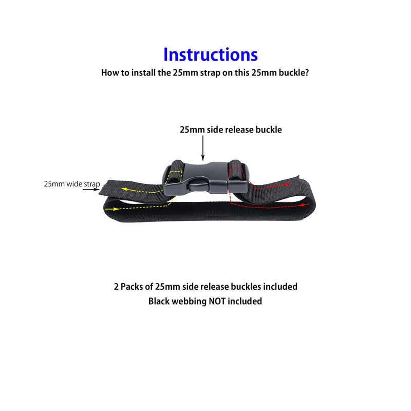 Ahijklmn Plastic Side Release Buckle Clips 15/20/25/32/38/50mm Heavy Duty Plastic