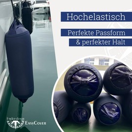 fender-design EasyCover Fender Cover for Langfender 2 Pack (Size S3/Black) - Boat Accessories Fender Socks Compatible with Polyform, Dan Fender, Ocean, Plastimo and Majoni