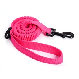 Mile High Life | Bungee Dog Leash | Gentle Pull Training Lead | Soft Comfort Texture | 3-5 Feet | for Dogs/Cats Under 20 lb (Pink)