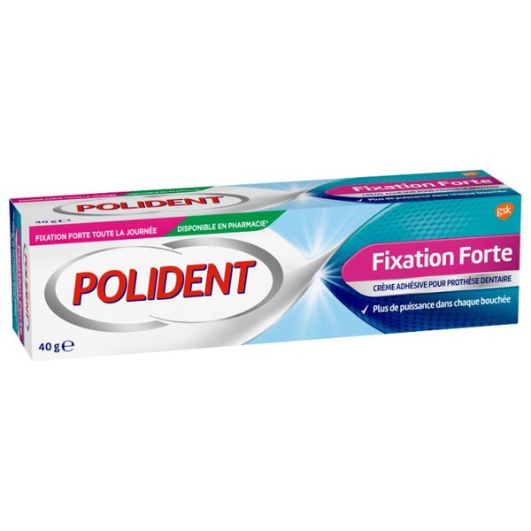 Polident Fixation Forte Crème Adhésive pour Protèse Dentaire 40 g