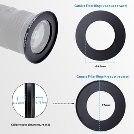 46mm to 67mm Camera Lens Adapter,Change The Filter or Lens Size from 46mm to 67mm.Compatible All 67mm Thread Filter Accessory.