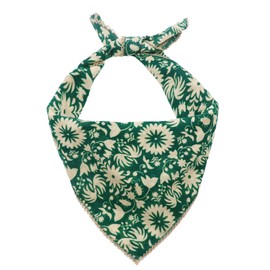 LHXzizizi Floral Bandanas for Women Men, 27" x 27" Large Cotton Bandana Headband Head Wraps Hair Scarf for Beach Camping (Green - Gerbera)