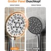 Cobbe Cobbe Duschkopf mit Schlauch, Hochdruck Druckerh?hend mit 8 Strahlarten,