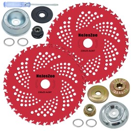 NeJesZoe 9" x 36 Teeth Carbide Tipped Brush Cutter Blades for Weed Eater Blade with Universal Adapter Kit Compatible with Husqvarna, Stihl Brush Cutters, Trimmer, Weed Wreckers(2 Pack)