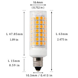 E11 LED Bulb JD e11 T4 Mini Candelabra Base 8W Equivalent 80W Halogen Bulbs Replacement,800 Lumens AC110V/ 120V/ 130V CRI>85 for Chandeliers, Sconce, Cabinet Lighting,(2 Pack) (Wram White3000K)