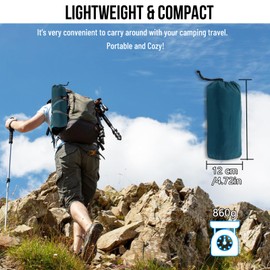 Afurkuot Peacock Blue Self Inflating Sleeping Pad Single Air Mattress with Built-in Pillow & Foot-Pump Waterproof 3.9” Single Inflatable Camping Sleeping Pad for Outdoor, Backpacking, Travel, Panic