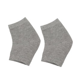 WOONEKY Nylon Gel Heel Sleeve Socks for Women Men Foot Care Moisturizing (grey)