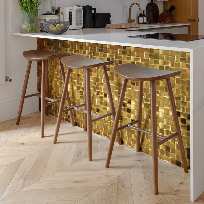 Elephantile 5 Sheets Gold Tiles Metal Mosaic Wall Backsplash Tile