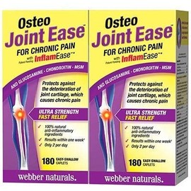 Webber Naturals Osteo Joint Ease with InflamEase 180 Caplets Twin Pack : Glucosamine, Chondroitin, and MSM