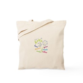 CafePress Hope Love Dream Smile Grow Create Relax Tote Bag Reusable Natural Beige Canvas Shopping Bag