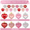 32PCS Heart Ornaments for Tree - 8 Styles Valentines Shaped