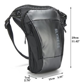 Motorcycle Drop Leg Bag Cycling Waist Pack for Men Women Hip Bum Fanny Belt Pouch Outdoor Travel Hiking Tactical Casual Oxford Thigh Bag Daypack (Black)