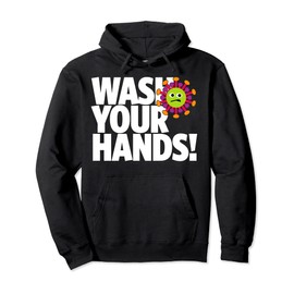 Fun Cartoon Instruction Health Advice Wash Your Hands Pullover Hoodie