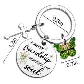 XzmaaoX Christian Gifts for Women Religious Gifts for Women Unique Friendship Keychain for True Friends Besties Cross Keychain for Female Inspirational Christian Keychains for Best Friend Teen Girl