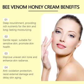 Honey Face Cream Honey Face Cream, 50 g Honey Anti-Wrinkle Cream Honey Face Moisturising Cream Soothing Repairing Cream with Honey, Promotes Repair of Damaged and Dry Skin