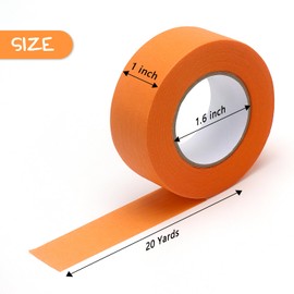 LONGKEY Painters Tape Colored Masking Tape for General Purpose Use, 1 Inch X 20 Yards, 8 Rolls, 160 Yards in Total, Adhesive Paint Tape for Wall Painting, DIY Artist Craft Arts, Decoration, Drafting