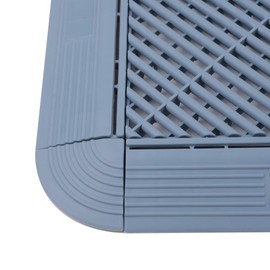 ISL Garage Tile Round and Flat Type Corner Parts Blue Gray 4-Piece Set Commercial High Load Model