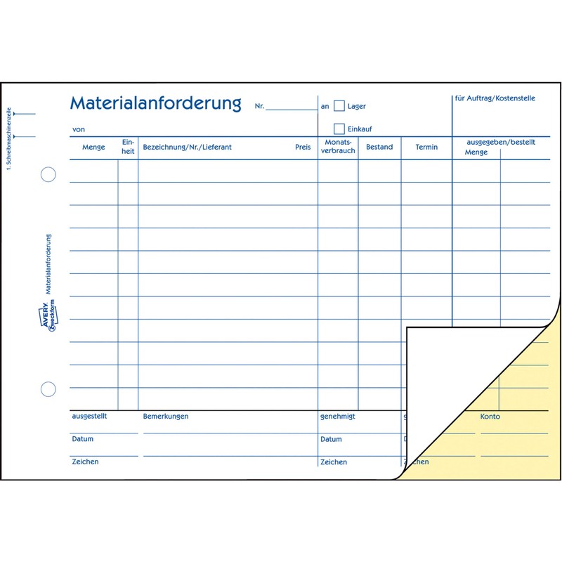 AVERY Zweckform 1797 Material Requirement (A5 landscape, 2 x 40