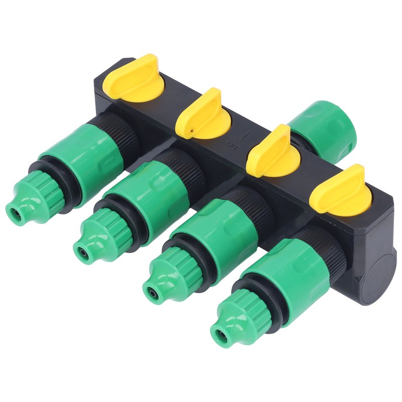Water Hose Splitter ABS Material 4 Way Stainless Durable Garden