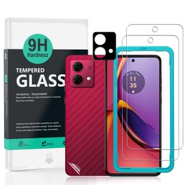 Ibywind Pack of 2 Tempered Glass Screen Protectors for Motorola Moto G84 5G 6.5 Inches (Not for Moto G82/Moto G72/Moto G73/Moto G62), with 1 Metal Camera Protection, 1 Piece Back Film, 9H Hardness