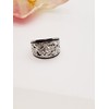 Silver Hawaiian Heirloom Hibiscus Tapered band ring