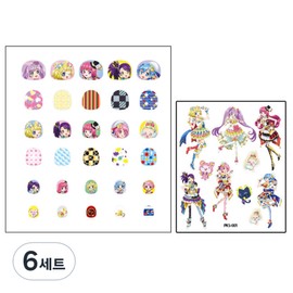 Kriskind elementary school student nail sticker PriPara + tattoo sticker random delivery, PJS001, 6 sets / 크리스킨드 초등학생용 네일스티커 프리파라 + 타투스티커 랜덤 발송, PJS001, 6세트