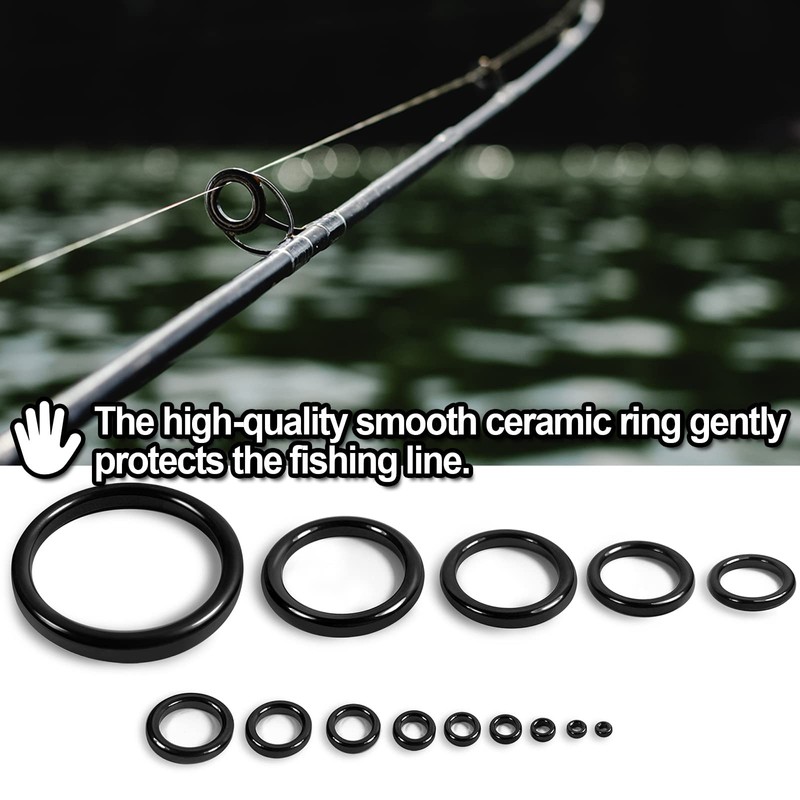 9KM DWLIFE Fishing Rod Repair Ceramic Guide Ring Replacement Kit