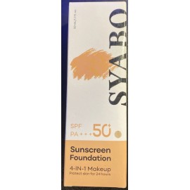 Syabo Sunscreen SPF 50 Foundation Face Color Beige 4-IN-1 Makeup 24 Hour Protect