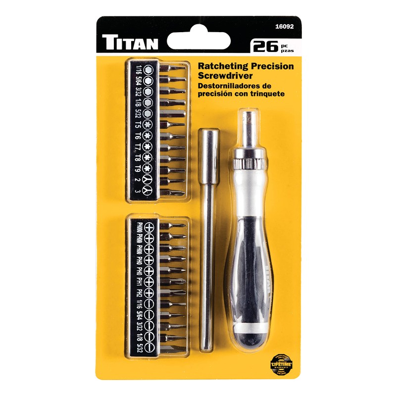 Titan 16092 26-Piece Ratcheting Precision Screwdriver Set