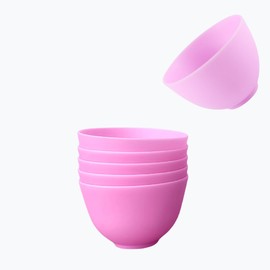 PLINNILUY 6 Pack Silicone Face Mask Mixing Bowls - Microwave & Freezer Safe, Non-Stick Esthetician Bowls for DIY Skincare, Clay Masks, Hair Color, 3.3-inch Esthetician Supplies(Purple)